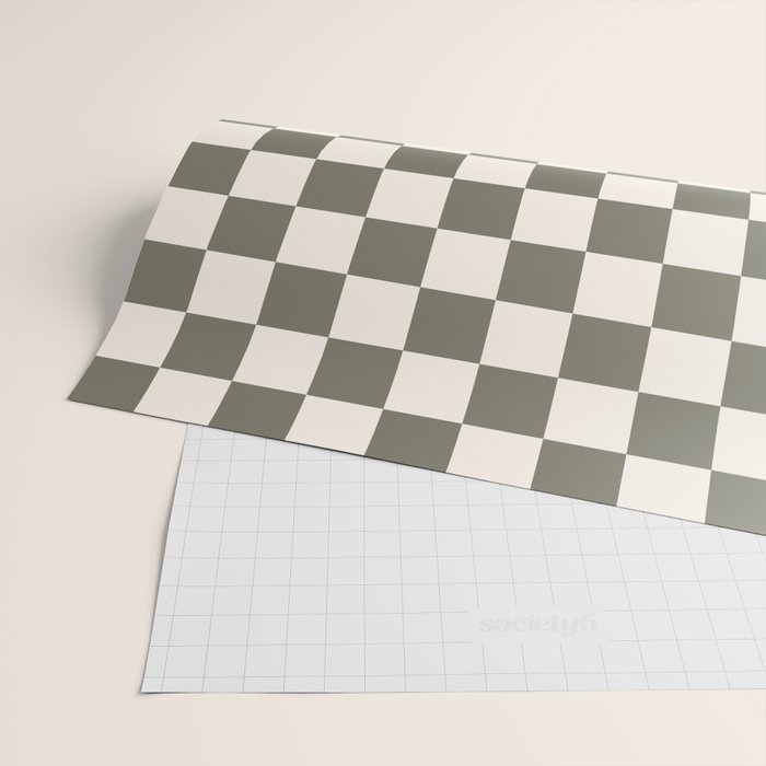 Checkerboard - Olive Green Wrapping Paper Gallery Image 2
