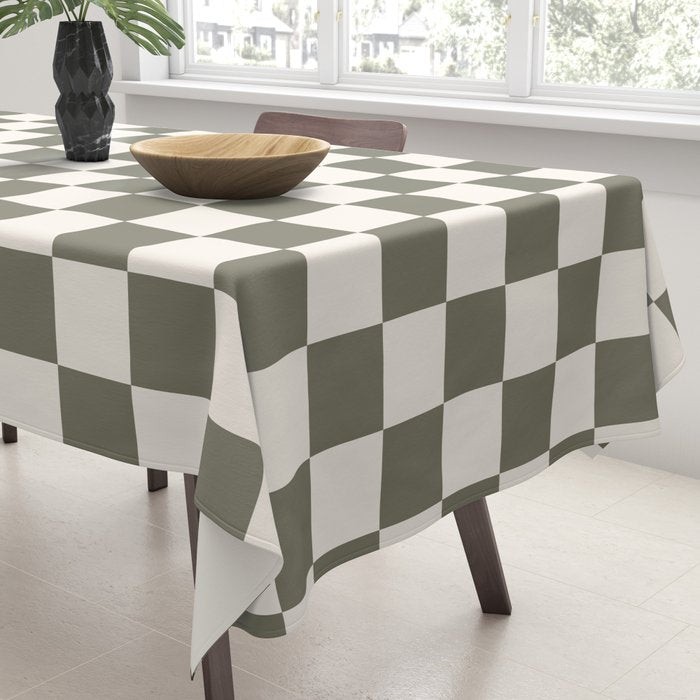 Checkerboard - Olive Green Tablecloth Gallery Image 3