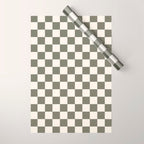 Checkerboard - Olive Green Wrapping Paper Gallery Image 1
