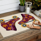 Retro Roller Skates - Fuchsia & Orange Outdoor Rug Gallery Image 2