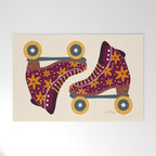 Retro Roller Skates - Fuchsia & Orange Welcome Mat Gallery Image 1