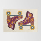Retro Roller Skates - Fuchsia & Orange Rug Gallery Image 2