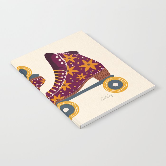 Retro Roller Skates - Fuchsia & Orange Notebook Gallery Image 2