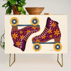 Retro Roller Skates - Fuchsia & Orange Credenza Gallery Image 1