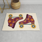 Retro Roller Skates - Fuchsia & Orange Rug Gallery Image 1