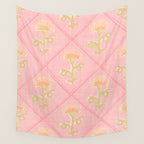 Provence Cottage Floral in Pink Linen  Wall Tapestry Gallery Image 4