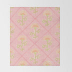 Provence Cottage Floral in Pink Linen  Throw Blanket Gallery Image 2