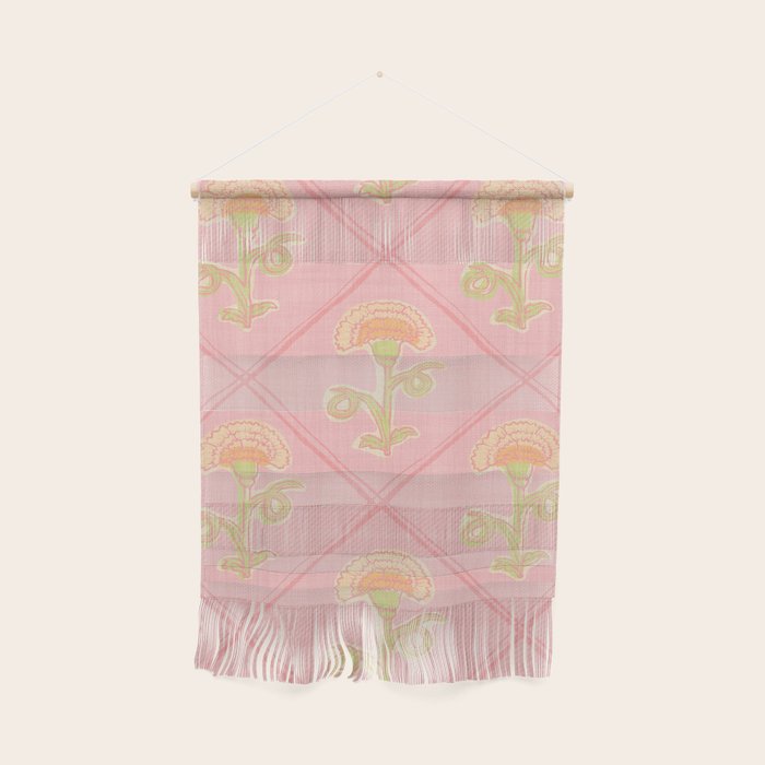 Provence Cottage Floral in Pink Linen  Wall Hanging Gallery Image 1
