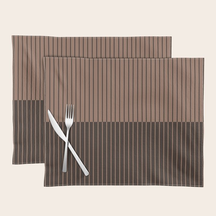 Color Block Lines XLI Dark Mocha Placemat Gallery Image 1