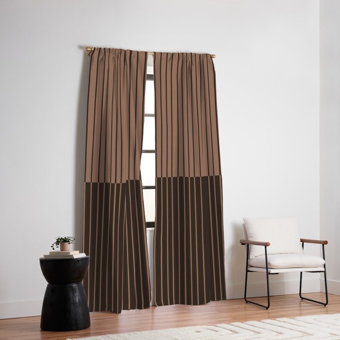 Color Block Lines XLI Dark Mocha Window Curtain Gallery Image 2