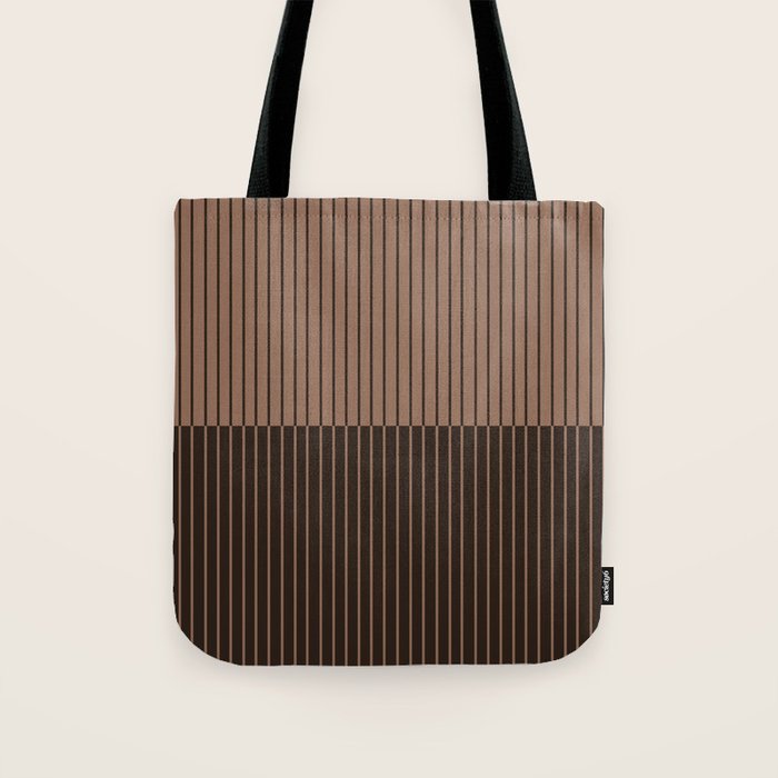 Color Block Lines XLI Dark Mocha Tote Bag Gallery Image 1