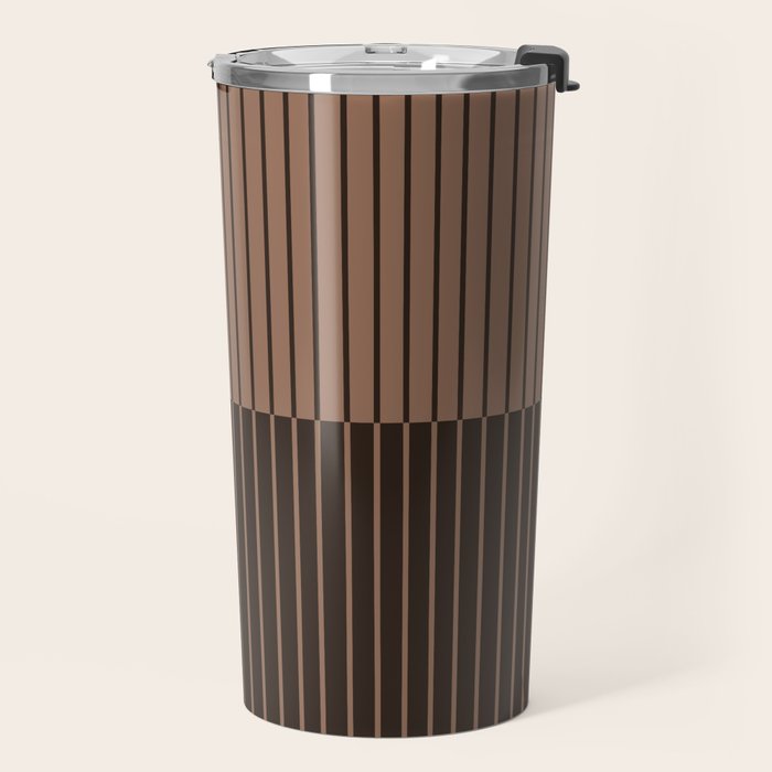 Color Block Lines XLI Dark Mocha Travel Mug Gallery Image 2