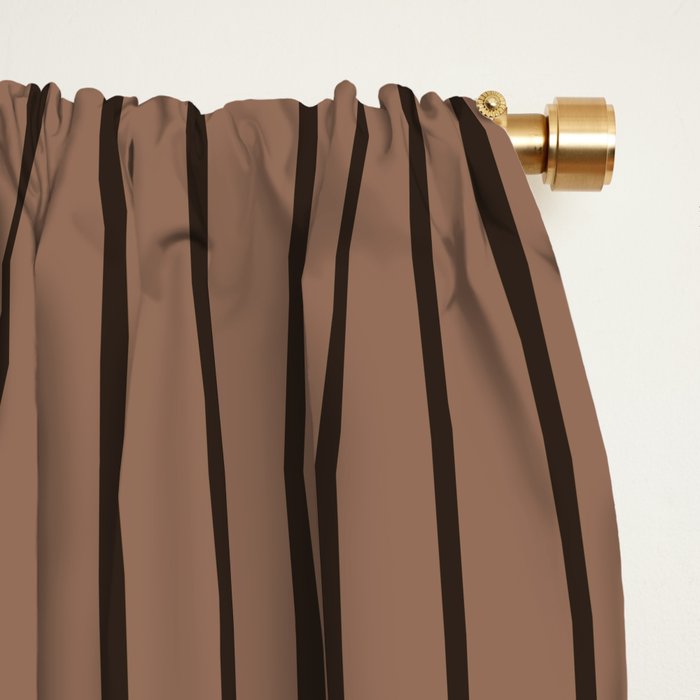 Color Block Lines XLI Dark Mocha Window Curtain Gallery Image 2