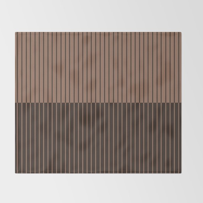 Color Block Lines XLI Dark Mocha Throw Blanket Gallery Image 2