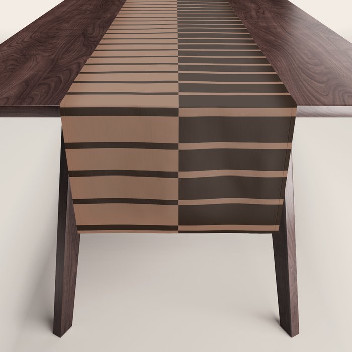 Color Block Lines XLI Dark Mocha Table Runner Gallery Image 1