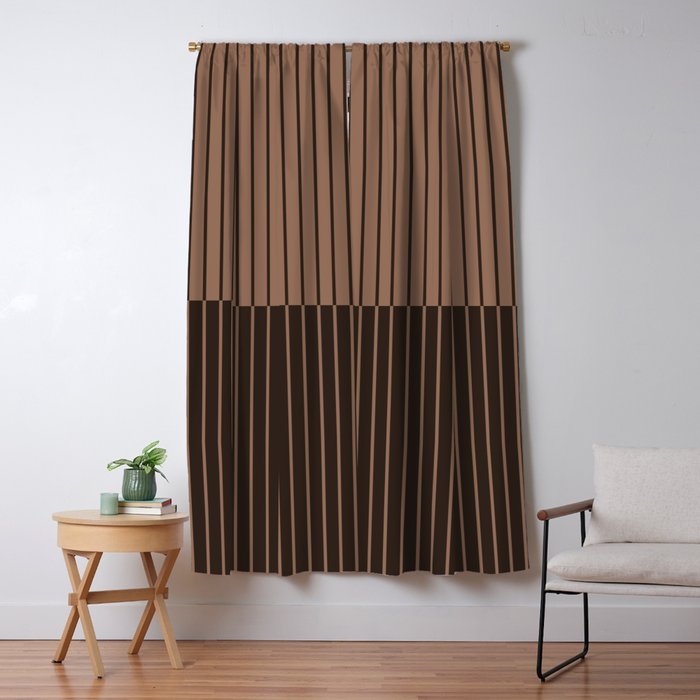 Color Block Lines XLI Dark Mocha Window Curtain Gallery Image 5