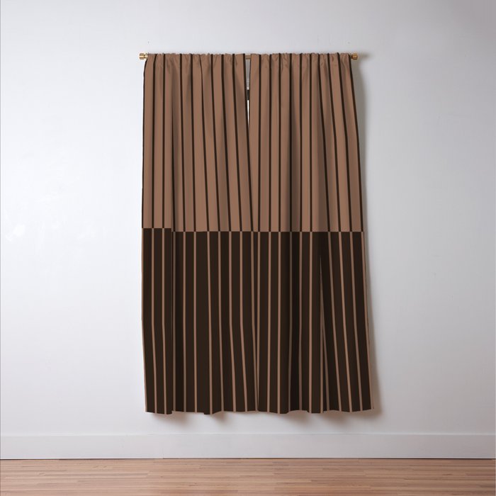 Color Block Lines XLI Dark Mocha Window Curtain Gallery Image 3