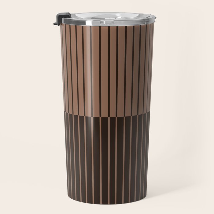 Color Block Lines XLI Dark Mocha Travel Mug Gallery Image 3
