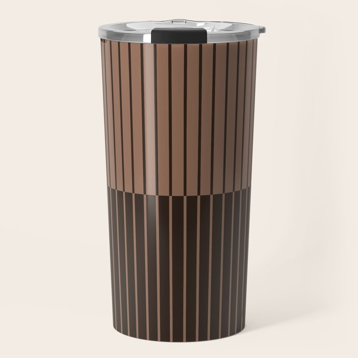 Color Block Lines XLI Dark Mocha Travel Mug Gallery Image 1
