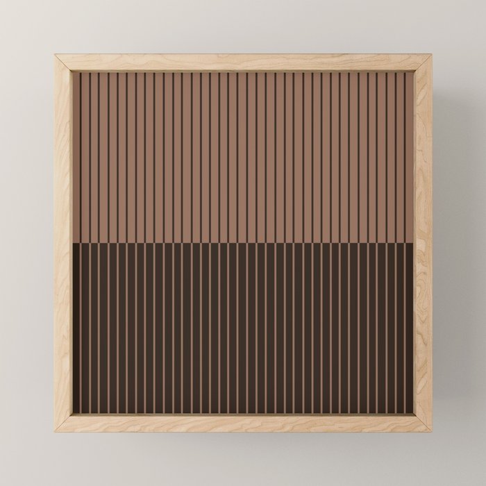 Color Block Lines XLI Dark Mocha Mini Art Print Gallery Image 1