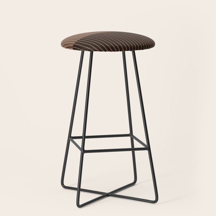 Color Block Lines XLI Dark Mocha Stool Gallery Image 1