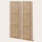Antique Indian Savonnerie Caramel Beige Wallpaper Gallery Image 2