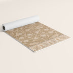 Antique Indian Savonnerie Caramel Beige Yoga Mat Gallery Image 2