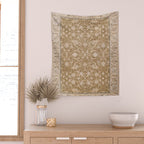 Antique Indian Savonnerie Caramel Beige Wall Tapestry Gallery Image 2