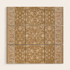 Antique Indian Savonnerie Caramel Beige Wood Wall Art Gallery Image 1