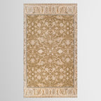 Antique Indian Savonnerie Caramel Beige Tablecloth Gallery Image 2