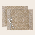 Antique Indian Savonnerie Caramel Beige Placemat Gallery Image 1