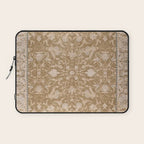 Antique Indian Savonnerie Caramel Beige Laptop Sleeve Gallery Image 1