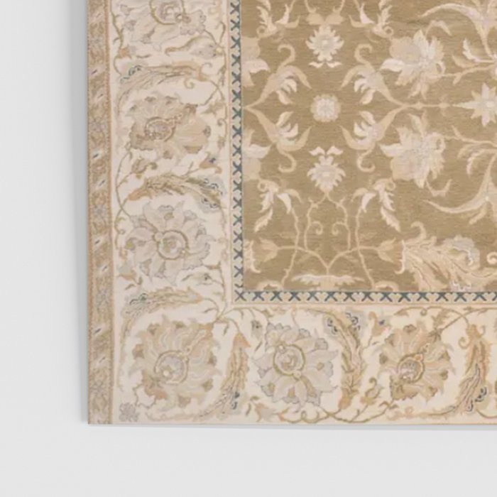 Antique Indian Savonnerie Caramel Beige Poster Gallery Image 3