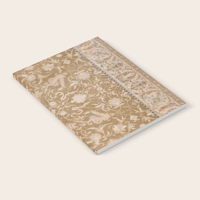 Antique Indian Savonnerie Caramel Beige Notebook Gallery Image 1