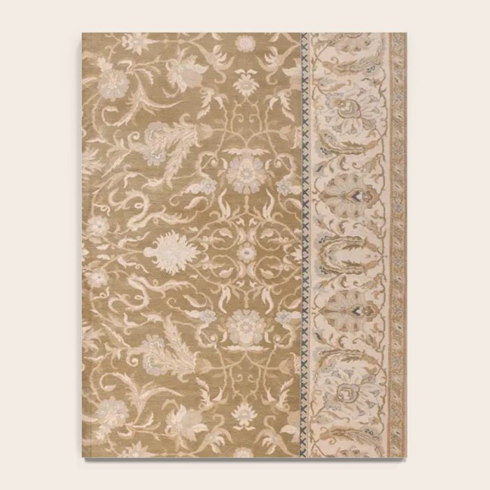 Antique Indian Savonnerie Caramel Beige Notebook Gallery Image 4