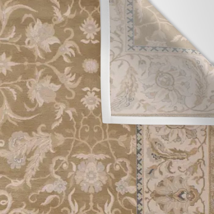 Antique Indian Savonnerie Caramel Beige Wall Tapestry Gallery Image 3