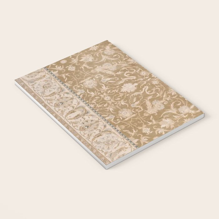 Antique Indian Savonnerie Caramel Beige Notebook Gallery Image 3