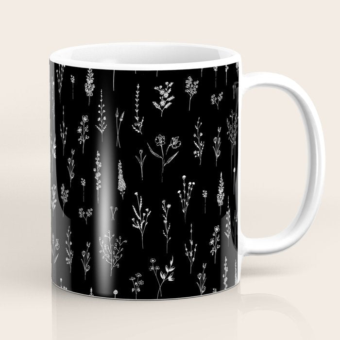 Black wildflowers Coffee Mug Gallery Image 1
