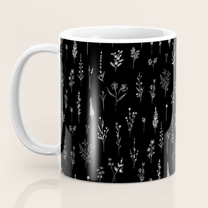 Black wildflowers Coffee Mug Gallery Image 3