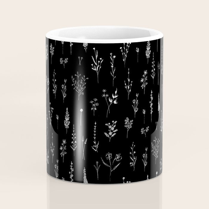 Black wildflowers Coffee Mug Gallery Image 4