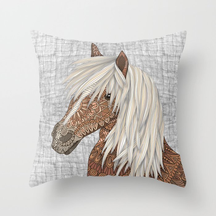 Haflinger Horse Throw Pillow Gallery Image 1