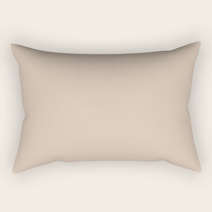 Warm Blush Sand Beige Solid Color Rectangular Pillow Gallery Image 1