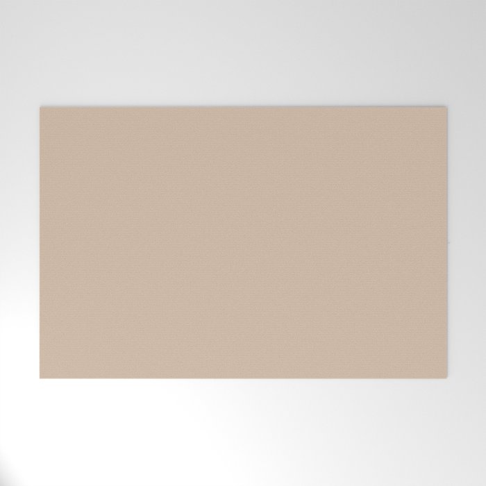 Warm Blush Sand Beige Solid Color Welcome Mat Gallery Image 1