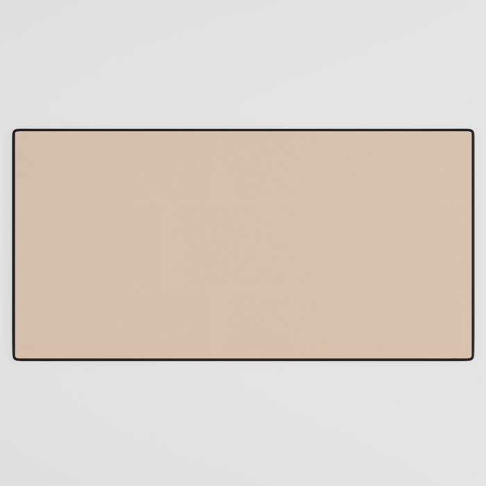 Warm Blush Sand Beige Solid Color Desk Mat Gallery Image 3