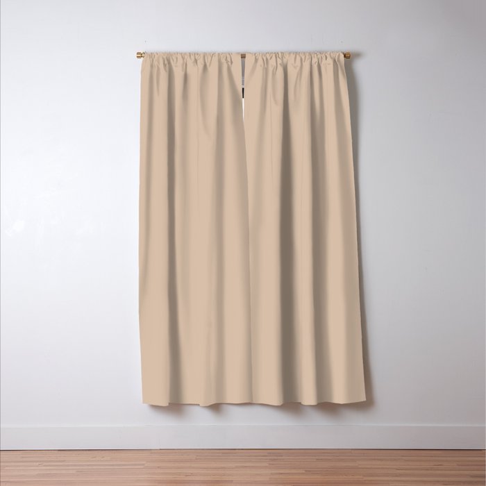 Warm Blush Sand Beige Solid Color Window Curtain Gallery Image 3