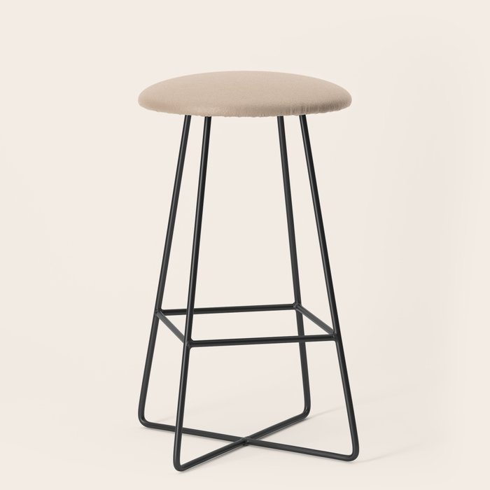 Warm Blush Sand Beige Solid Color Stool Gallery Image 1