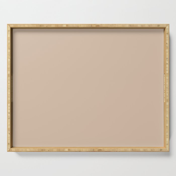 Warm Blush Sand Beige Solid Color Serving Tray Gallery Image 1