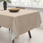Warm Blush Sand Beige Solid Color Tablecloth Gallery Image 3