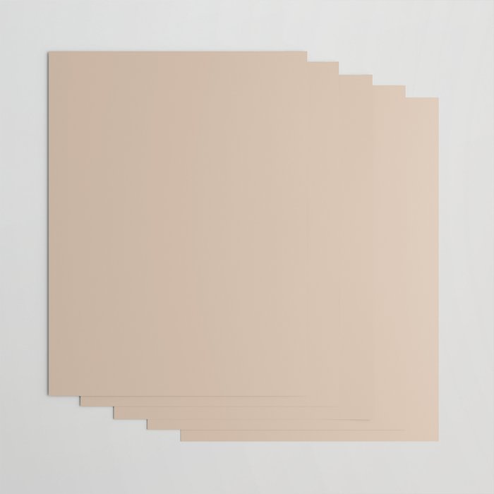 Warm Blush Sand Beige Solid Color Wrapping Paper Gallery Image 3