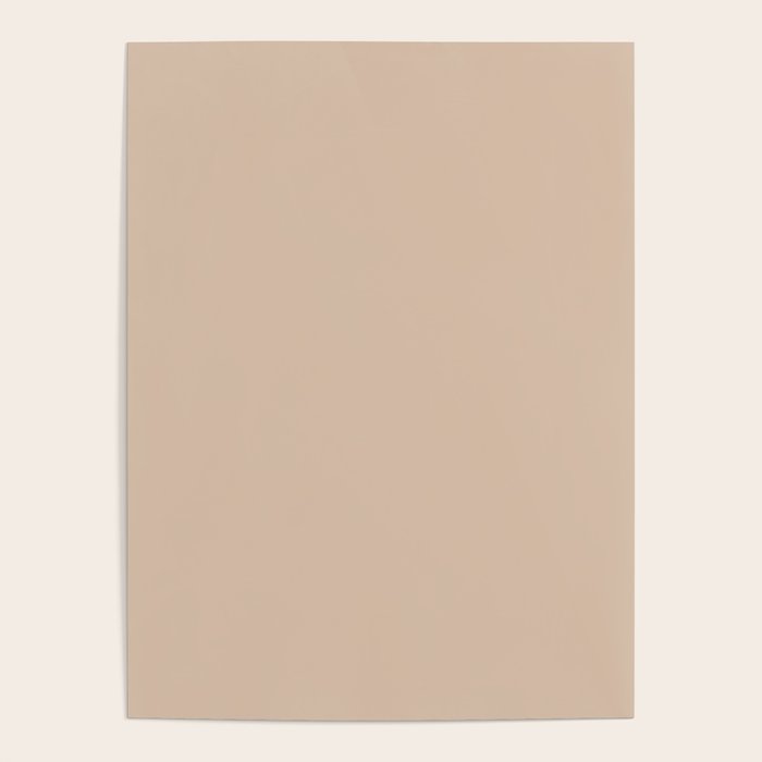 Warm Blush Sand Beige Solid Color Poster Gallery Image 1